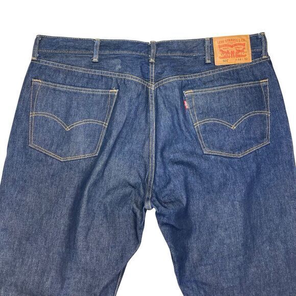 Levi's 501 Jeans Men 44 x 32 Blue Wash Classic Straight Leg Vintage Casual Denim - Picture 5 of 13